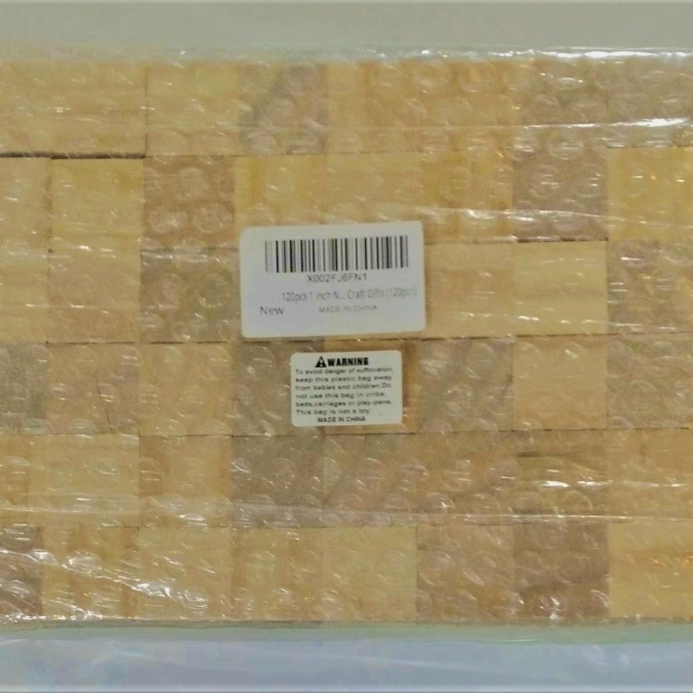 New- 120 Pieces- 1" Natural Wooden Blocks